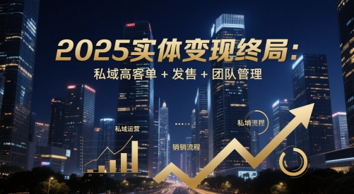 2025实体变现终局：私域高客单+发售+团队管理