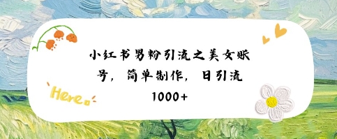 小红书男粉引流项目之美女账号6，简单制作，条条爆款原创，不违规