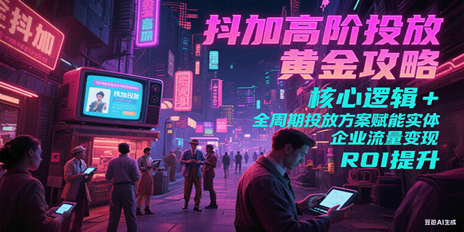抖加高阶投放黄金攻略：核心逻辑全周期投放方案赋能实体企业流量变现 ROI 提升