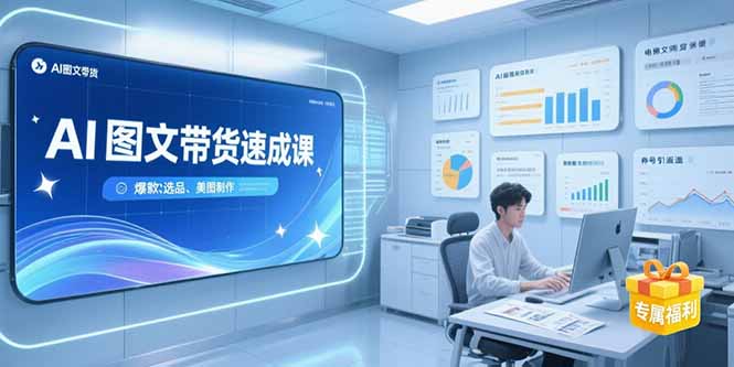 （15416期）AI图文带货速成课，养号引流秘籍，爆款选品策略，美图制作全流程