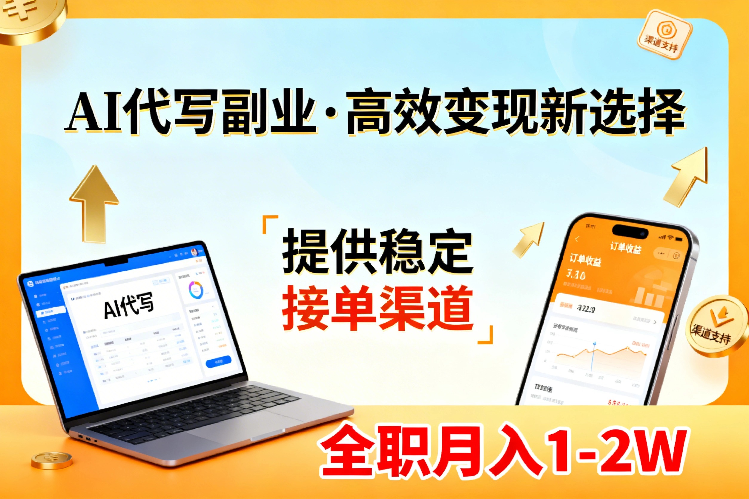 （17446期）AI代写副业，高效变现，提供渠道，永不失业副业兼职 全职月入1-2W【SOP手册】