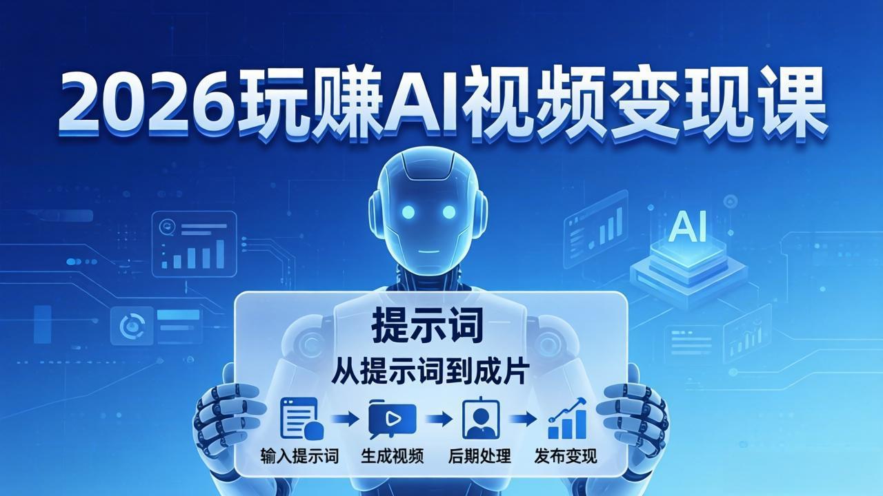 (17827期)2026玩赚AI视频变现课:掌握 AI 视频全流程技能,从提示词到成片高效产出