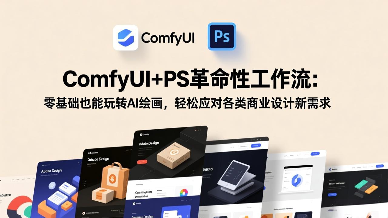 （17512期）ComfyUI+PS革命性工作流：零基础也能玩转AI绘画，轻松应对各类商业设计新需求