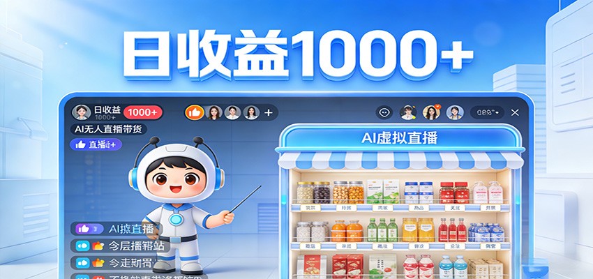 不用露脸不用说话,24小时自动卖货赚钱,全天自动直播,收益看得见