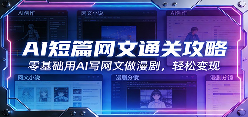 AI短篇网文通关攻略:零基础用AI写网文做漫剧,轻松变现