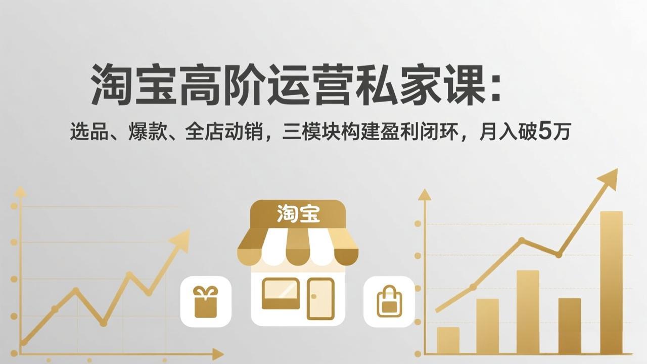 (17944期)淘宝高阶运营私家课(更新26年4月):选品、爆款、全店动销,三模块构建盈利闭环,月入破5万