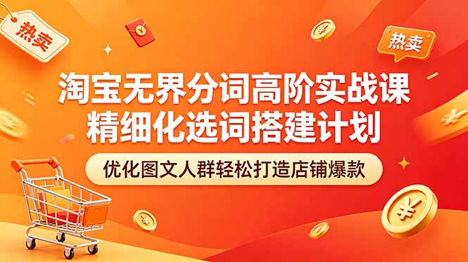 （18564期）淘宝无界分词高阶实战课 精细化选词搭建计划 优化图文人群轻松打造店铺爆款