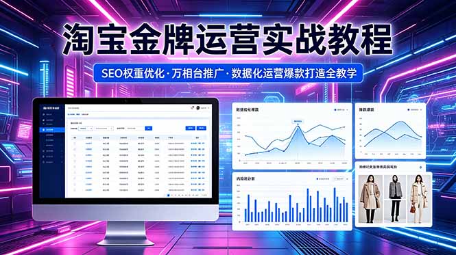(18507期)2026 淘宝金牌运营实战教程,SEO权重优化万相台推广,数据化运营爆款打造全教学