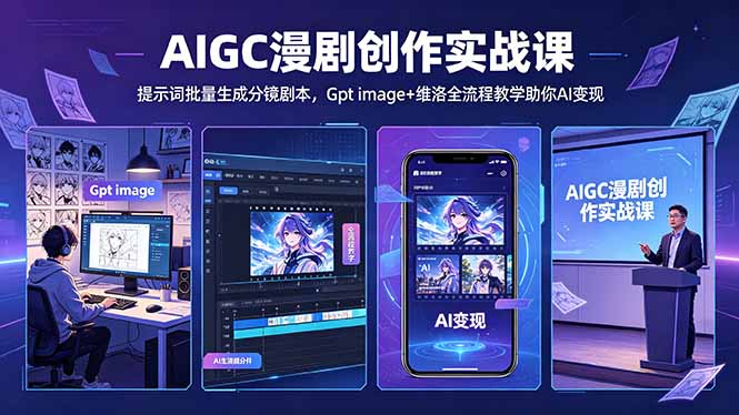 （18482期）AIGC漫剧创作实战课-更新5月16，提示词批量生成分镜剧本，Gpt image+维洛全流程教学助你AI变现