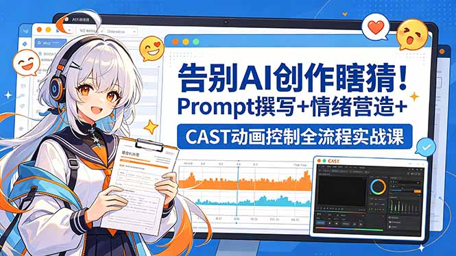 (18473期)告别AI创作瞎猜!Prompt撰写+情绪营造+CAST动画控制全流程实战课