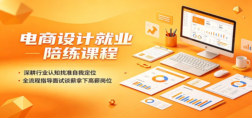 电商设计就业陪练课程:深耕行业认知找准自我定位,全流程指导面试谈薪拿下高薪岗位