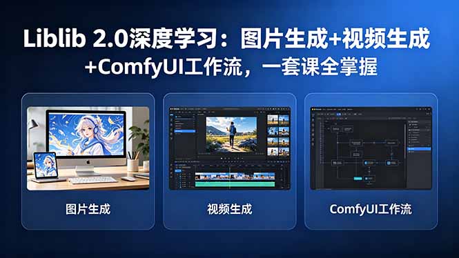 （18349期）Liblib 2.0深度学习：图片生成+视频生成+ComfyUI工作流，一套课全掌握