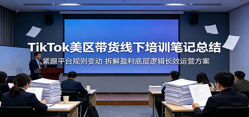 TikTok美区带货线下培训笔记总结:紧跟平台规则变动,拆解盈利底层逻辑长效运营方案