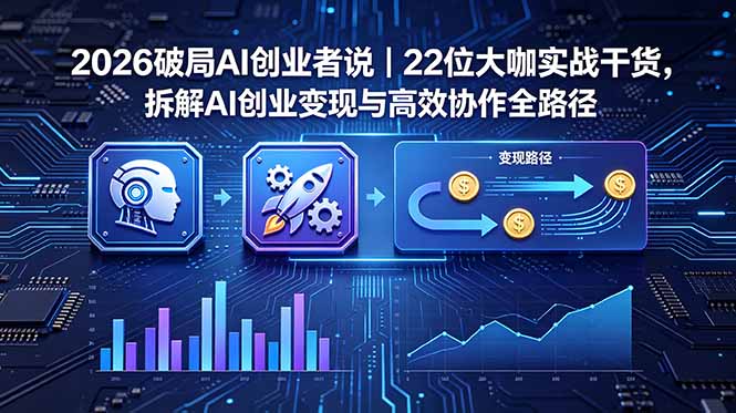 (18628期)2026 破局 AI 创业者说|22 位大咖实战干货,拆解 AI 创业变现与高效协作全路径