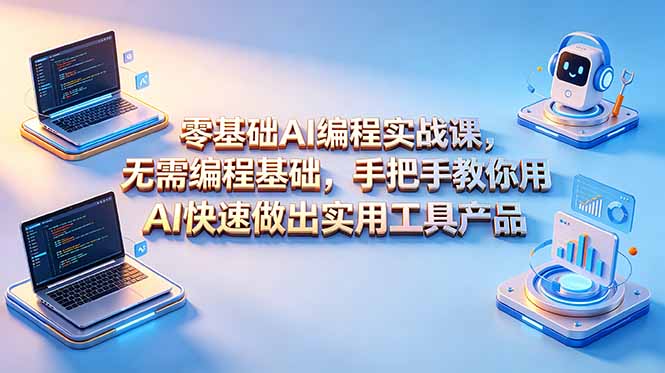 (18785期)零基础AI编程实战课-更新,无需编程基础,手把手教你用AI快速做出实用工具产品