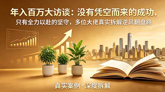 (18891期)年入百万大访谈-更新:没有凭空而来的成功,只有全力以赴的坚守,多位大佬真实拆解逆风翻盘路