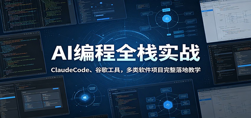 AI编程全栈实战:ClaudeCode、谷歌工具,多类软件项目完整落地教学