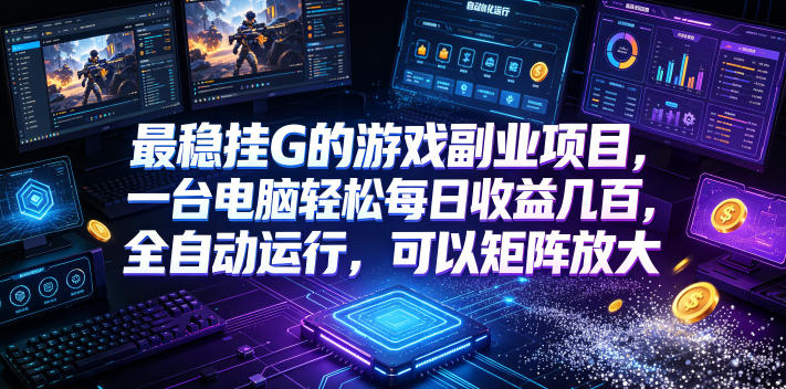 AI游戏全自动挂机项目,单号日入100左右,可矩阵放大!