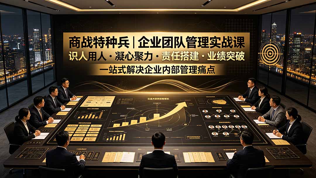 (19534期)商战特种兵|企业团队管理实战课,识人用人・凝心聚力・责任搭建・业绩突破