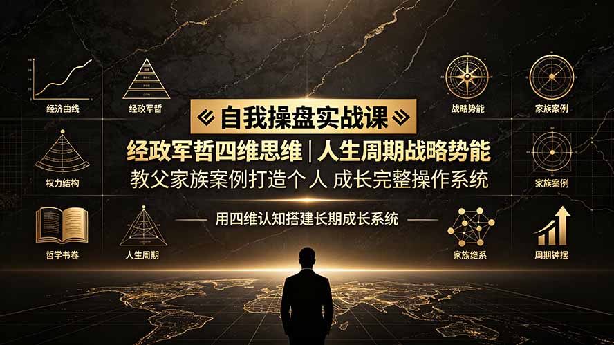 (19398期)自我操盘实战课✧经政军哲四维思维|人生周期战略势能|教父家族案例打造个人成长完整操作系统