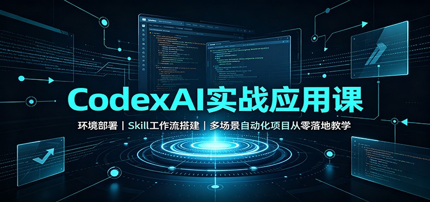 CodexAI实战应用课:环境部署Skill工作流搭建,多场景自动化项目从零落地教学