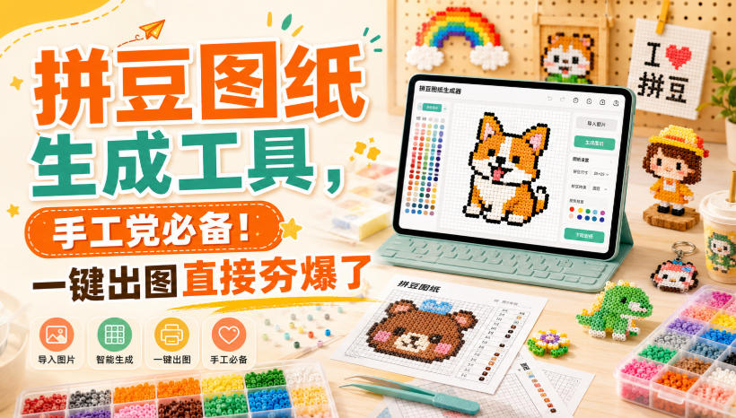 拼豆图纸生成工具，手工党必备！一键出图直接夯爆了