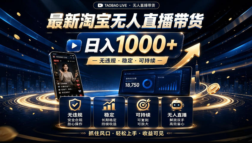 2026淘宝无人直播15.0,独家新技术,不用露脸、不用熬夜,自动直播自动出单,25小时卖17W