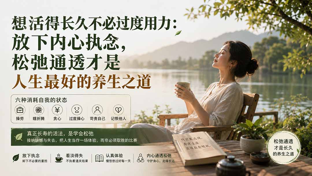 （20007期）付费文章：想活得长久不必过度用力：放下内心执念，松弛通透才是人生最好的养生之道