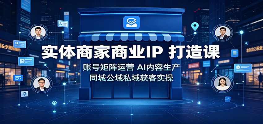 实体商家商业IP打造课:账号矩阵运营,AI内容生产,同城公域私域获客实操