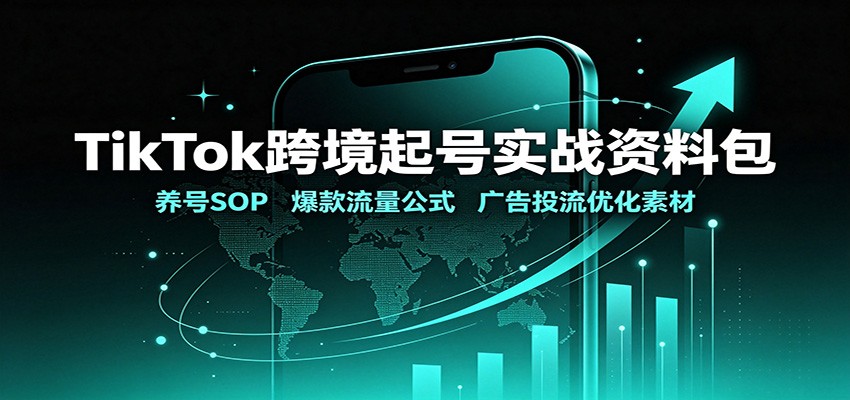 TikTok跨境起号实战资料包:养号SOP,爆款流量公式,广告投流优化素材