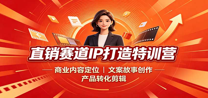 直销赛道IP打造特训营:商业内容定位,文案故事创作,产品转化剪辑