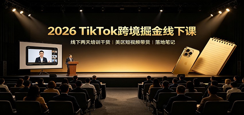 2026 TikTok跨境掘金线下课:线下两天培训干货,美区短视频带货落地笔记