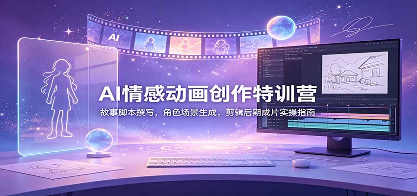 AI情感动画创作特训营:故事脚本撰写,角色场景生成,剪辑后期成片实操指南