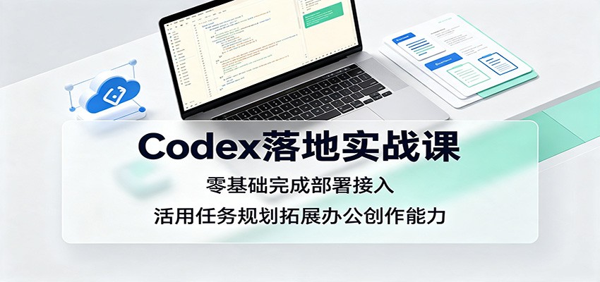 Codex落地实战课:零基础完成部署接入,活用任务规划拓展办公创作能力