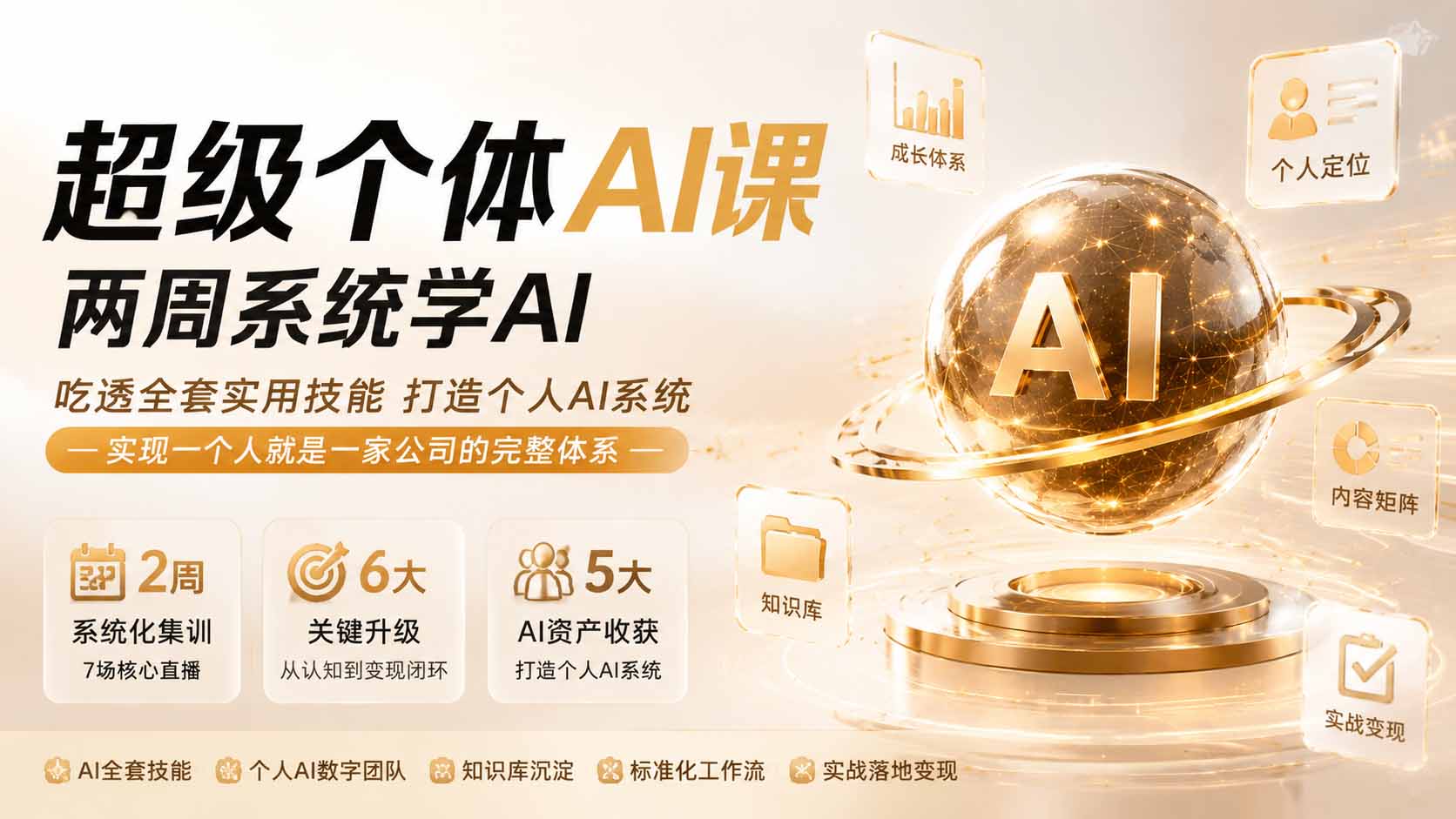 (19741期)超级个体AI课 两周系统学AI;吃透全套实用技能打造个人AI系统,实现一个人就是一家公司的完整体系(更新第七讲)
