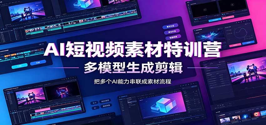 AI短视频素材特训营：Codex本地部署实操，多模型生成剪辑，爆量素材挖掘教学