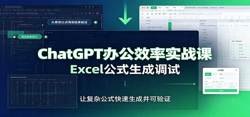 ChatGPT办公效率实战课:提示词技巧,Excel公式生成调试,文档编写教程
