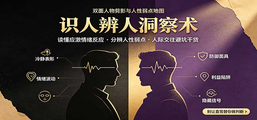 识人辨人终极心法:读懂应激情绪反应,分辨人性弱点,人际交往避坑干货