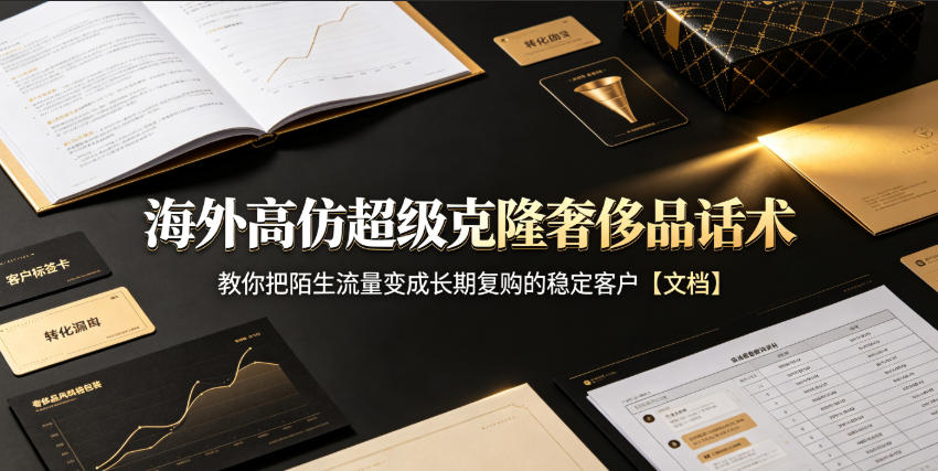 海外高仿超级克隆奢侈品话术，教你把陌生流量变成长期复购的稳定客户【文档】