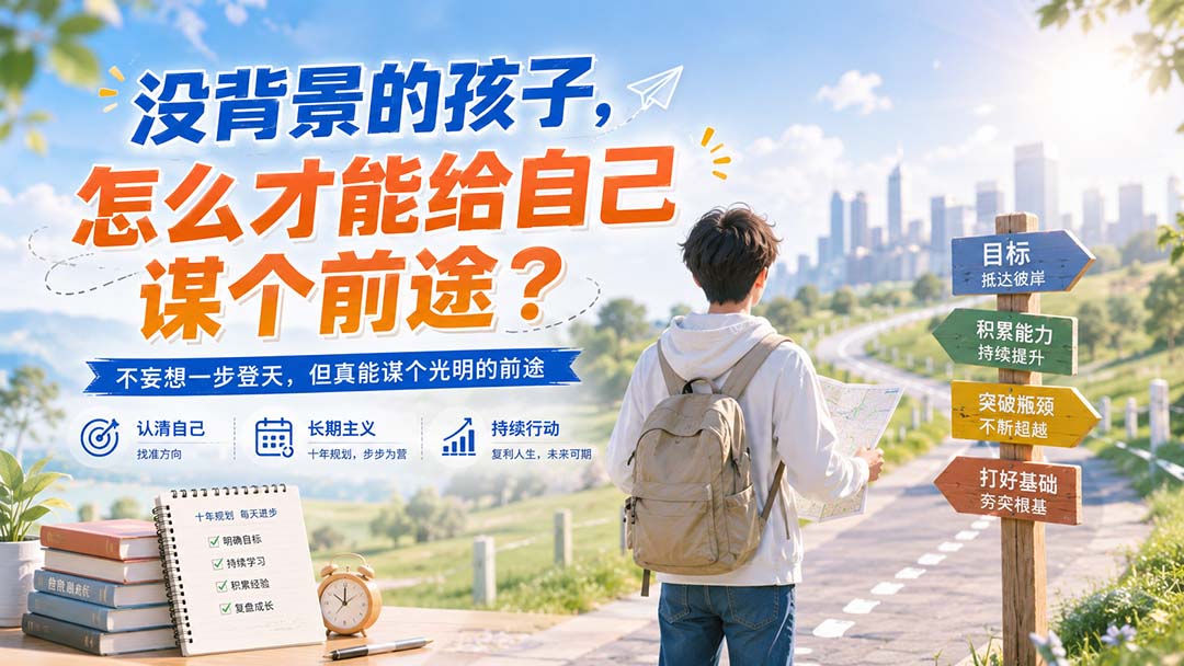 (20180期)付费文章:没背景的孩子,怎么才能给自己谋个前途?
