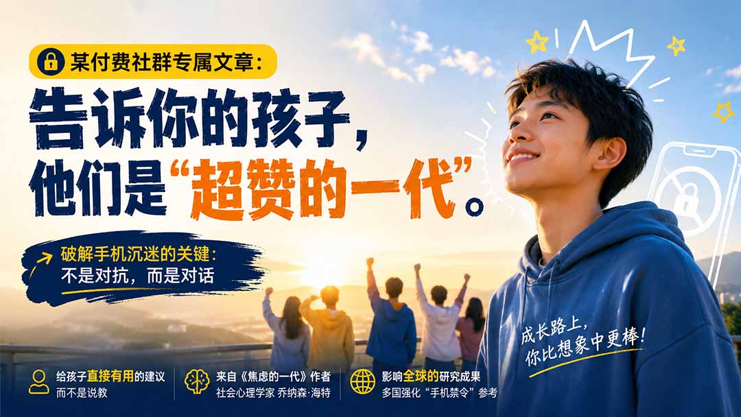 （20222期）某付费社群专属文章：告诉你的孩子，他们是“超赞的一代”。