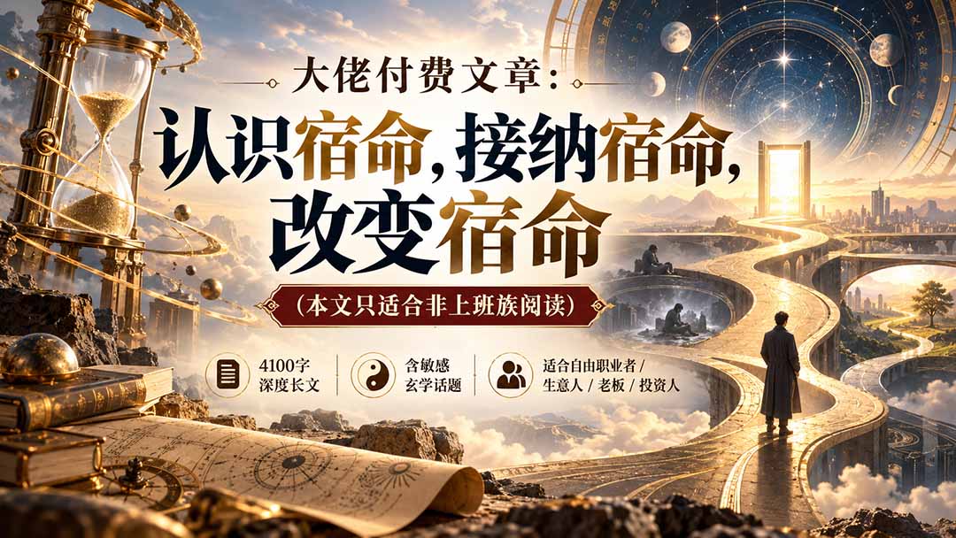 （20673期）【无水印】大佬付费文章：认识宿命，接纳宿命，改变宿命（本文只适合非上班族阅读）