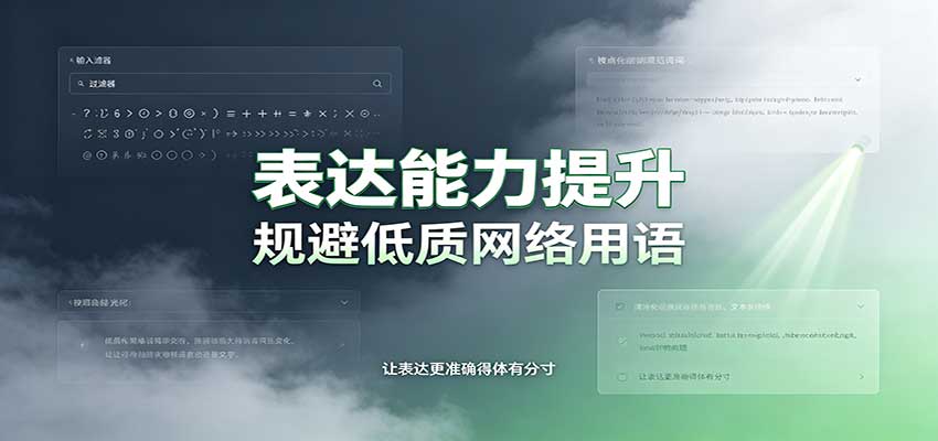 表达能力提升:语言塑造思想逻辑,规避低质网络用语,强化心智感知