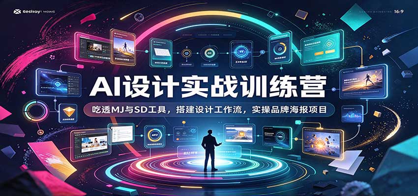AI设计实战训练营:吃透MJ与SD工具,搭建设计工作流,实操品牌海报项目