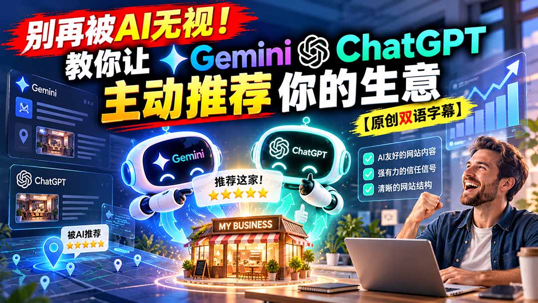 （20737期）别再被AI无视！教你让GeminiChatGPT主动推荐你的生意【原创双语字幕】