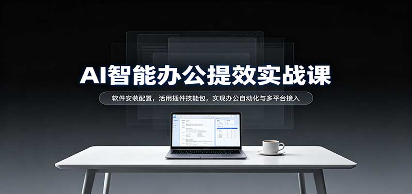 AI智能办公提效实战课：软件安装配置，活用插件技能包，实现办公自动化与多平台接入