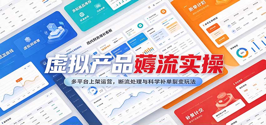 虚拟产品薅流实操:多平台上架运营,断流处理与科学补单裂变玩法