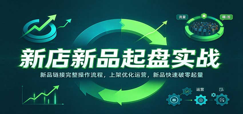 新店新品起盘实战:新品链接完整操作流程,上架优化运营,新品快速破零起量