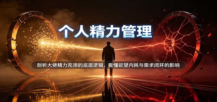 个人精力管理：剖析大佬精力充沛的底层逻辑，看懂欲望内耗与需求闭环的影响