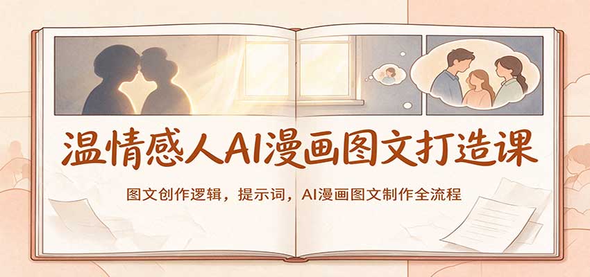 温情感人AI漫画图文打造课：图文创作逻辑，提示词，AI漫画图文制作全流程